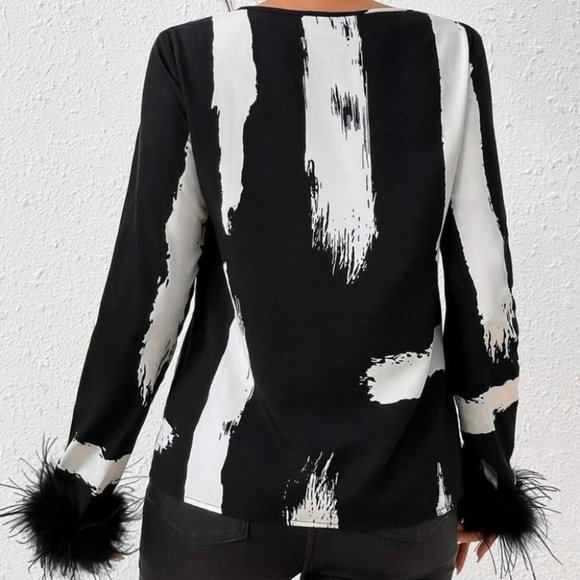 Black And White Womens Blouse - Picture 2 of 4